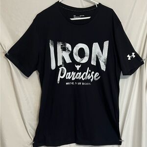 Under Armour Black Iron Paradise Dwayne Johnson‎ Graphic T-Shirt XL
